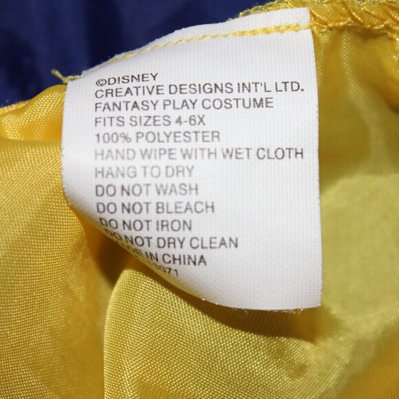 Girls Disney Size 4-6X Yellow Top Skirt & Shoes Princess Play Halloween Costume - Picture 11 of 11